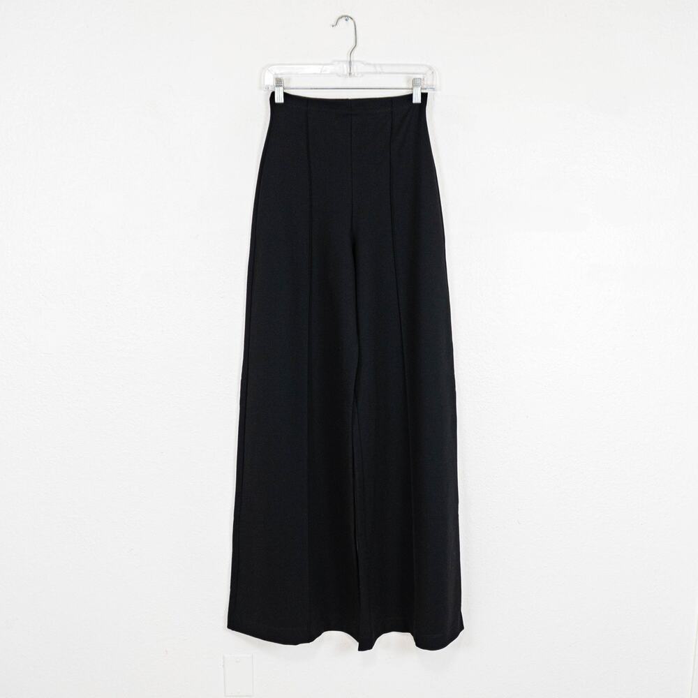 RIPLEY RADER Black Ponte Knit Long Wide Leg Pant size 4 (Large) - Picture 5 of 11